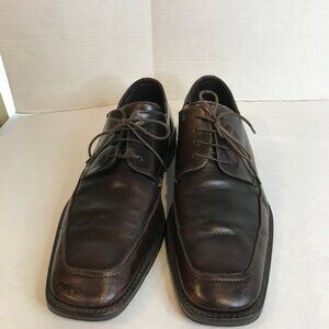 JOHNSTON & MURPHY MENS LEATHER BROWN OXFORDS SIZE 10M